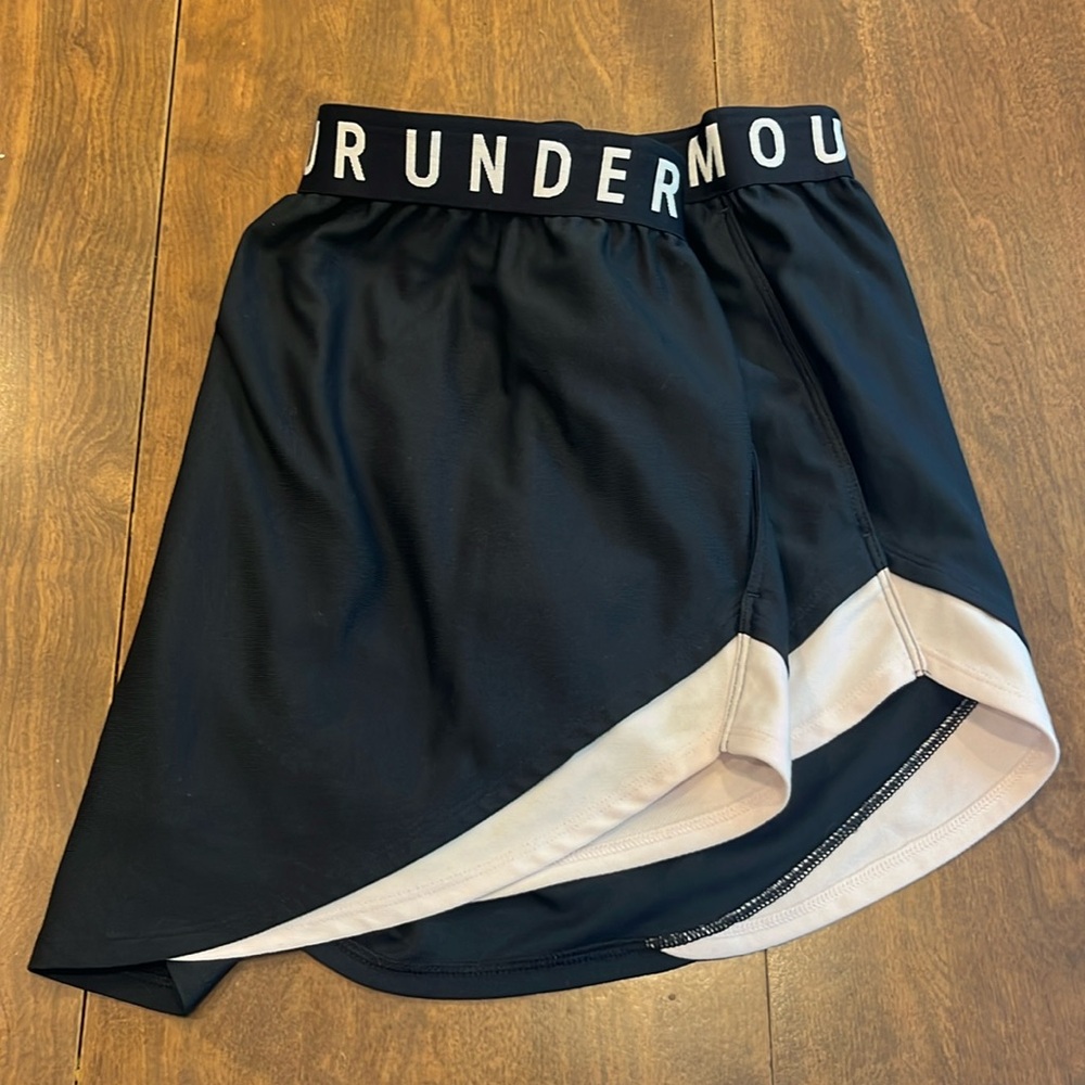 Women’s black under armor, running shorts